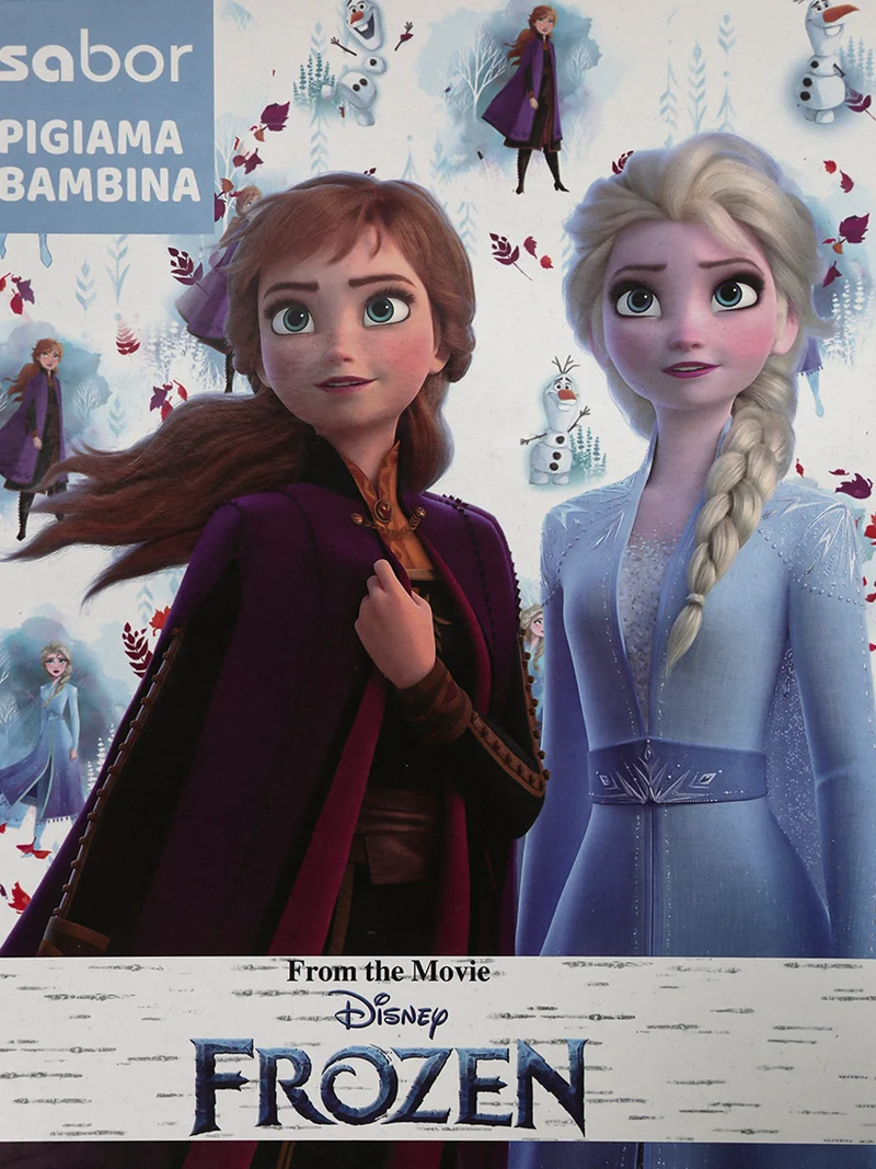 Pigiama lungo da bambina in cotone interlock - azzurro