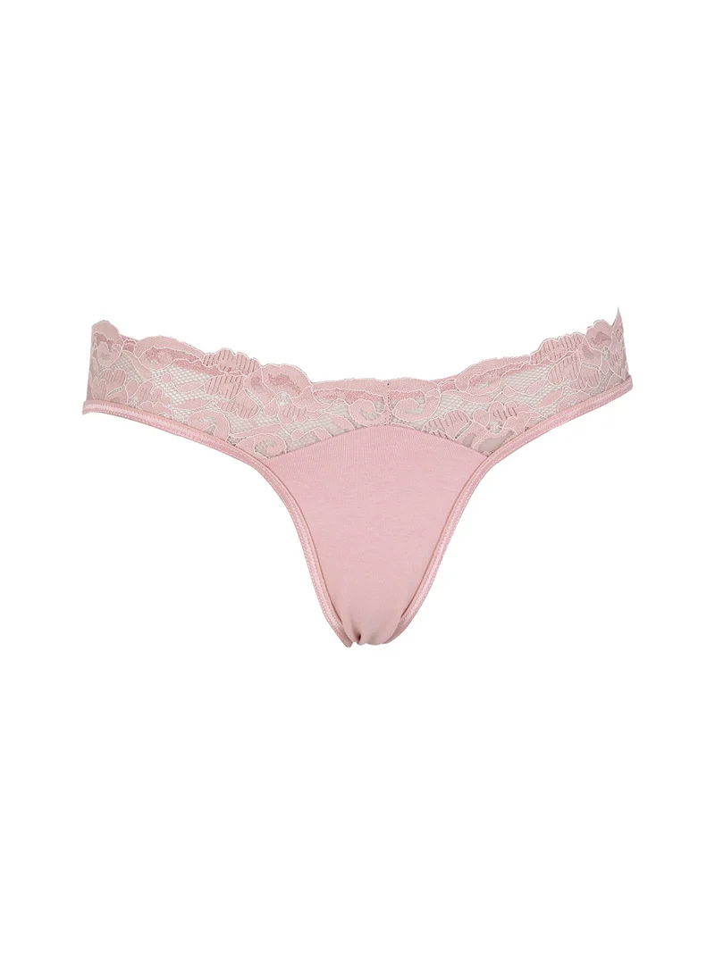 Coordinato intimo donna in pizzo con top e brasiliana - rosa