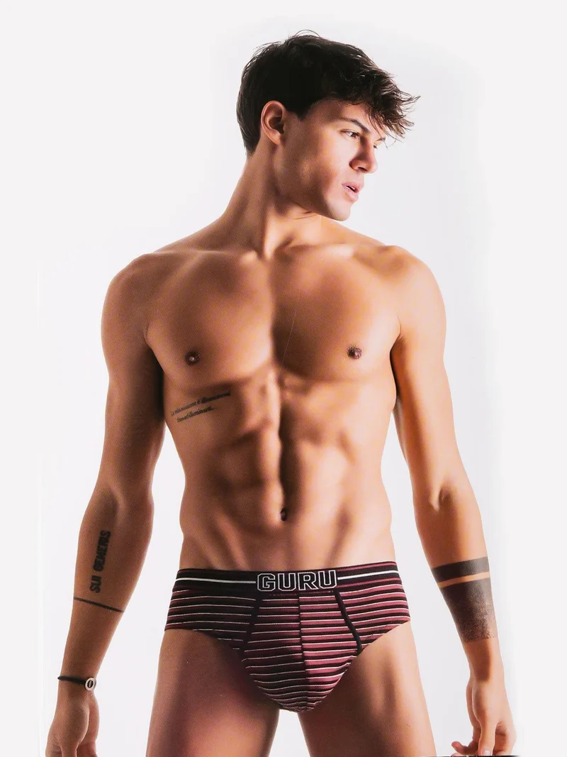 Slip uomo rigati - bordeaux