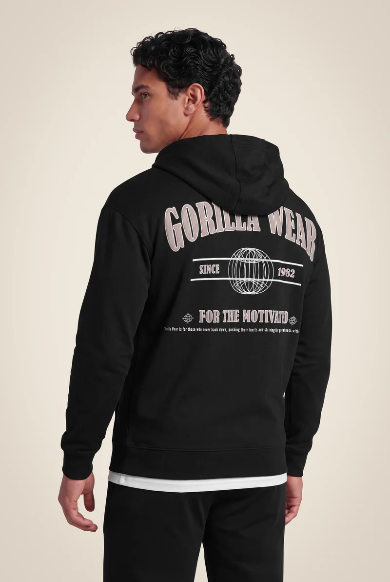 Scofield Zipped Hoodie - Black