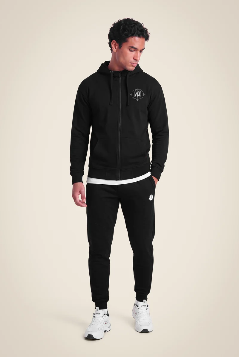 Scofield Zipped Hoodie - Black