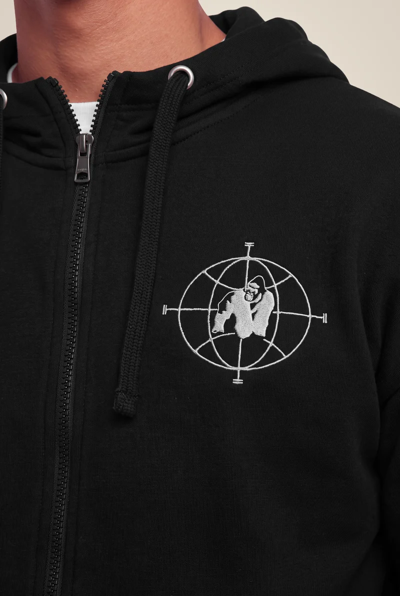 Scofield Zipped Hoodie - Black