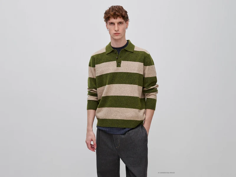 Gestreiftes Strickpolohemd