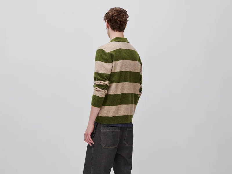 Gestreiftes Strickpolohemd