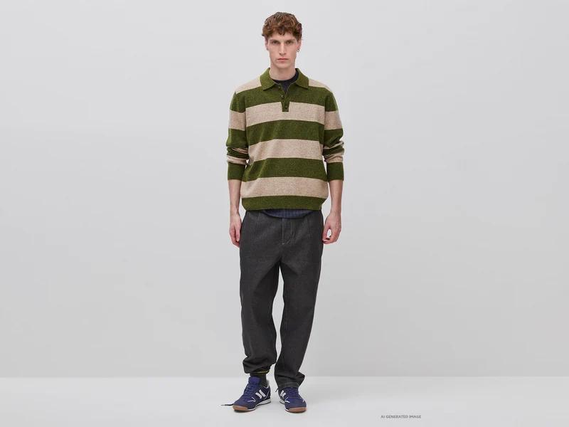 Gestreiftes Strickpolohemd