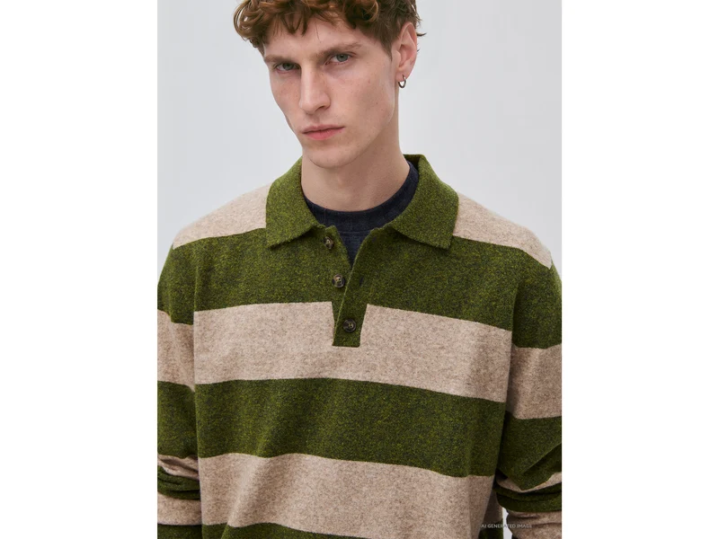 Gestreiftes Strickpolohemd