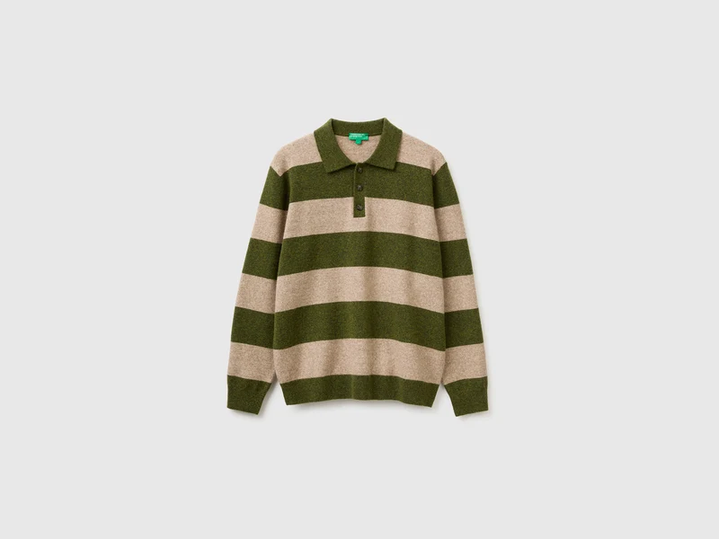 Gestreiftes Strickpolohemd