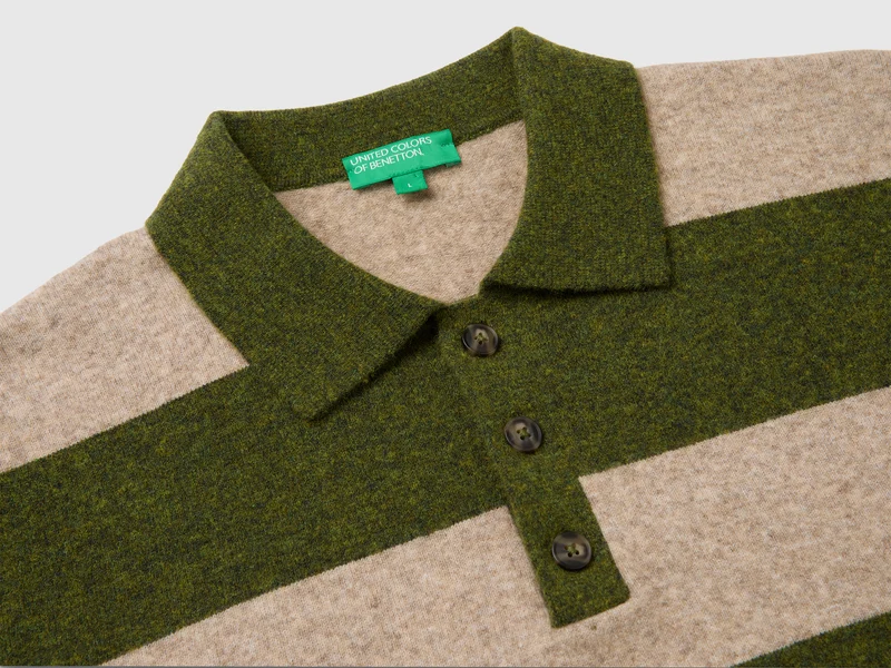 Gestreiftes Strickpolohemd