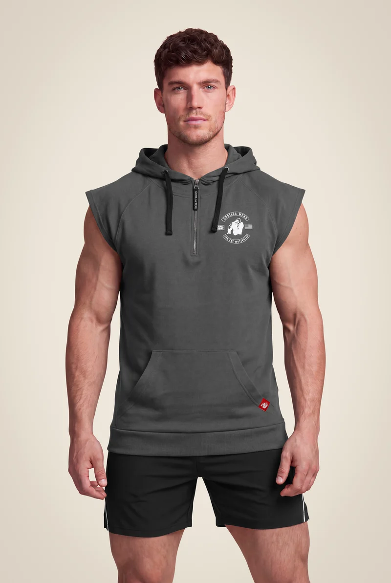 Huntley Sleeveless Hoodie - Dark Gray