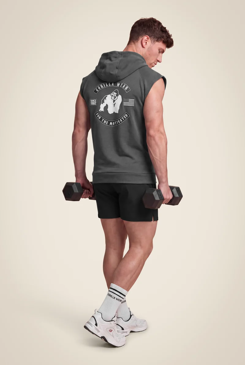 Huntley Sleeveless Hoodie - Dark Gray
