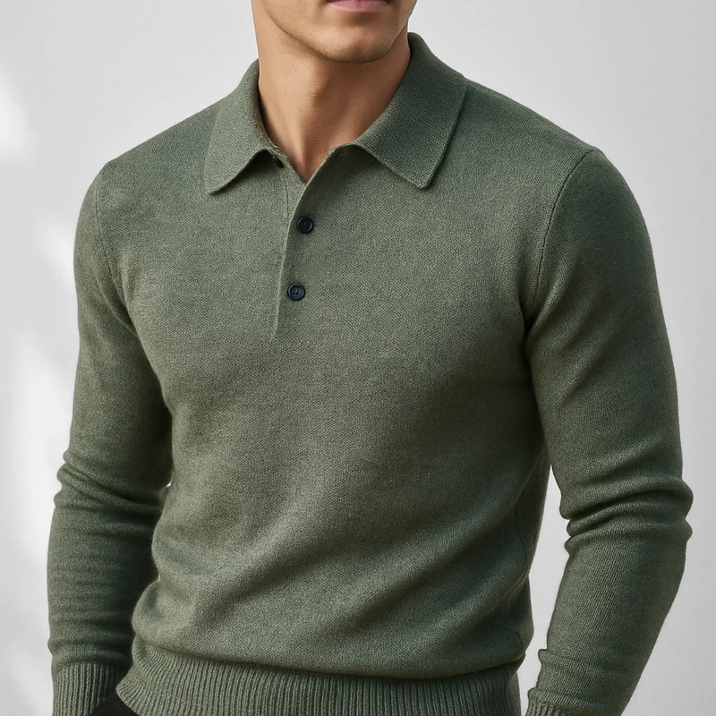 Elegant Wool Polo Shirt