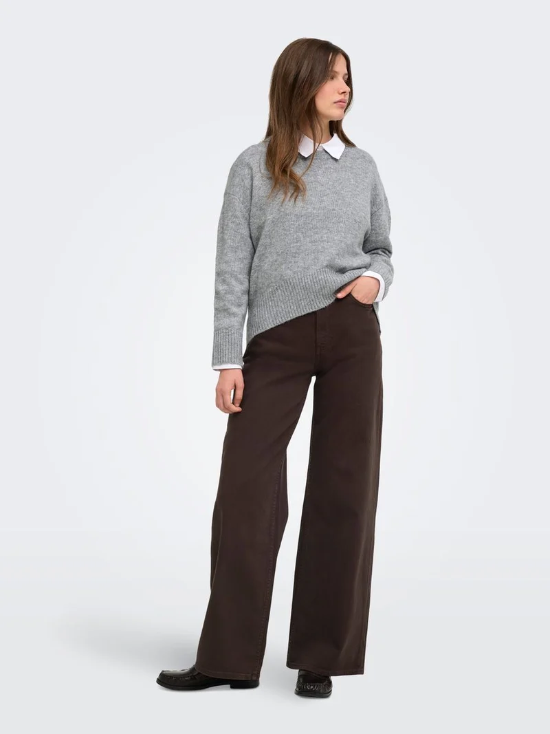 ONLALIVIA LS HIGH-LOW O-NECK NOOS KNT