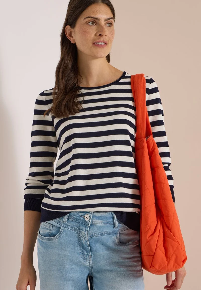Pullover mit Rundhals und Streifen