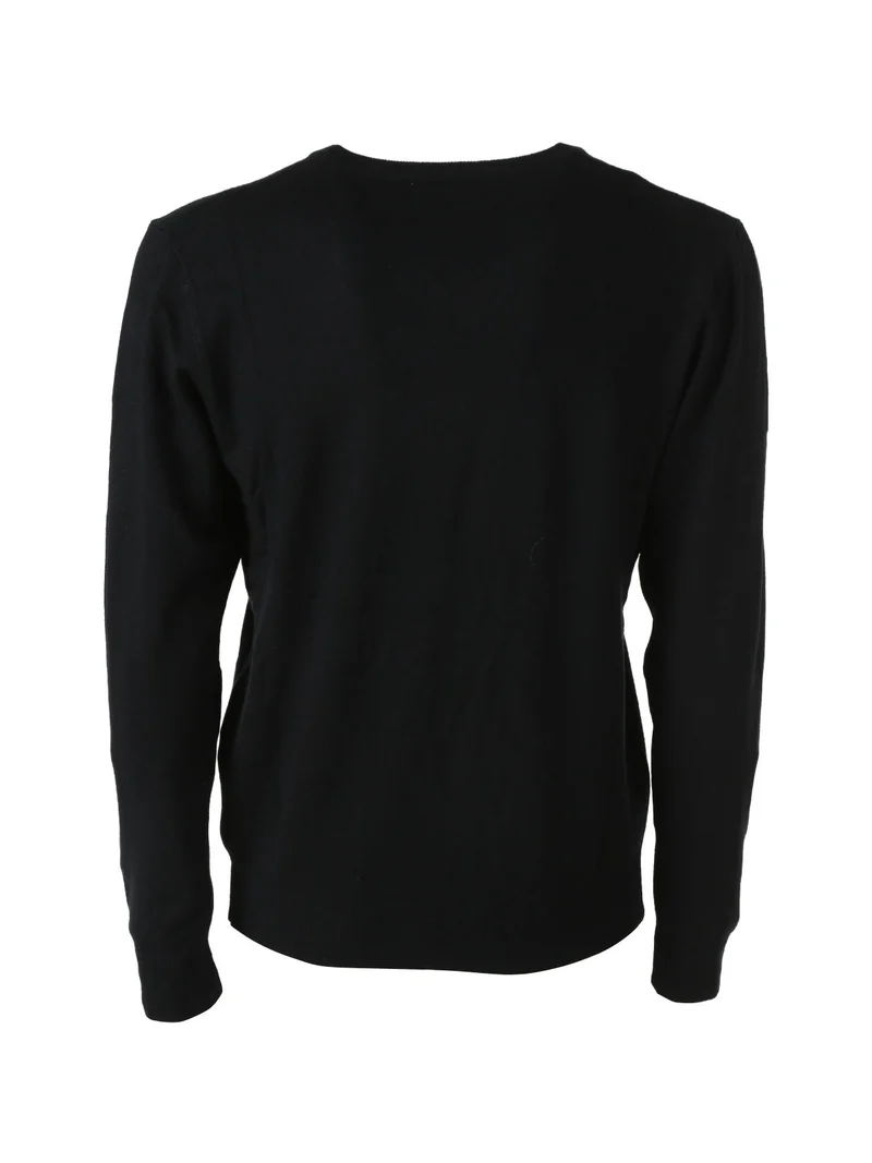 Maglia girocollo da uomo in tinta unita - nero