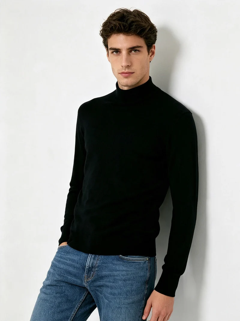 Maglia lupetto da uomo - nero