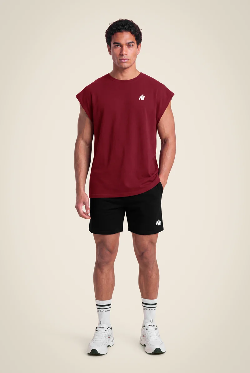 Bouse Cut Off Tank Top - Burgundy