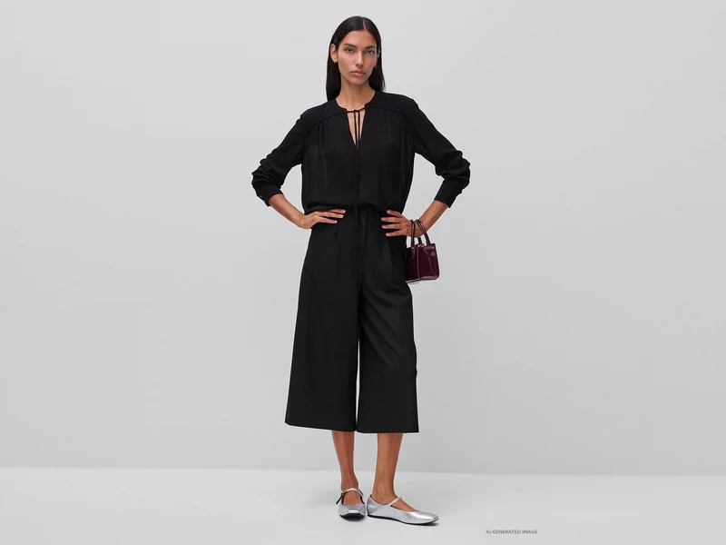 Fließende Bluse mit Krawatte