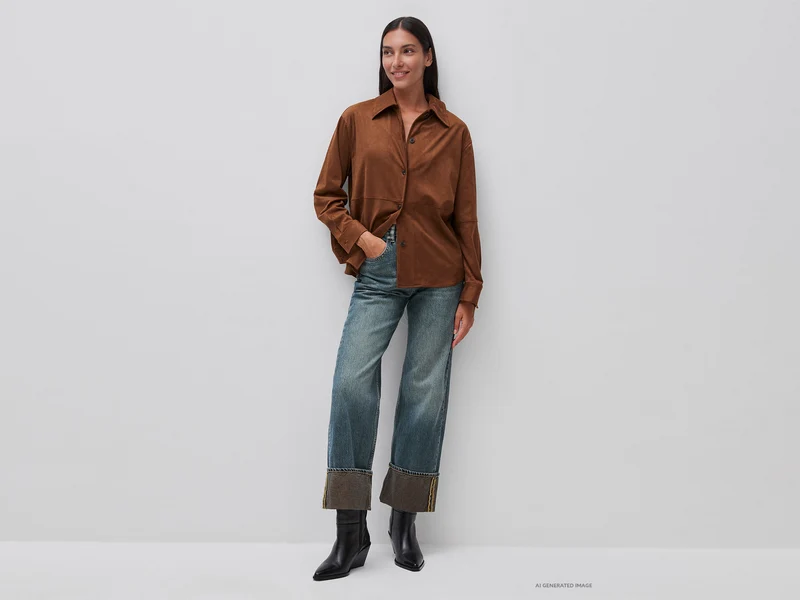 Hemdjacke in Wildlederoptik