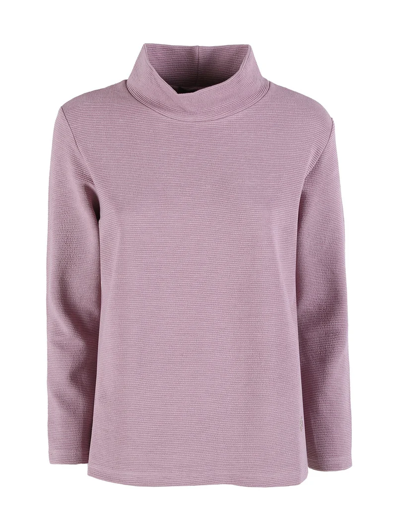 Maglia donna a maniche lunghe accollata - rosa