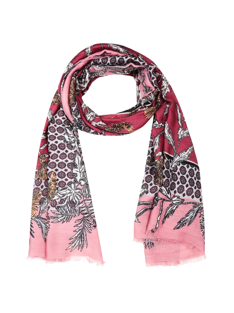 Sciarpa donna a fantasia - rosa