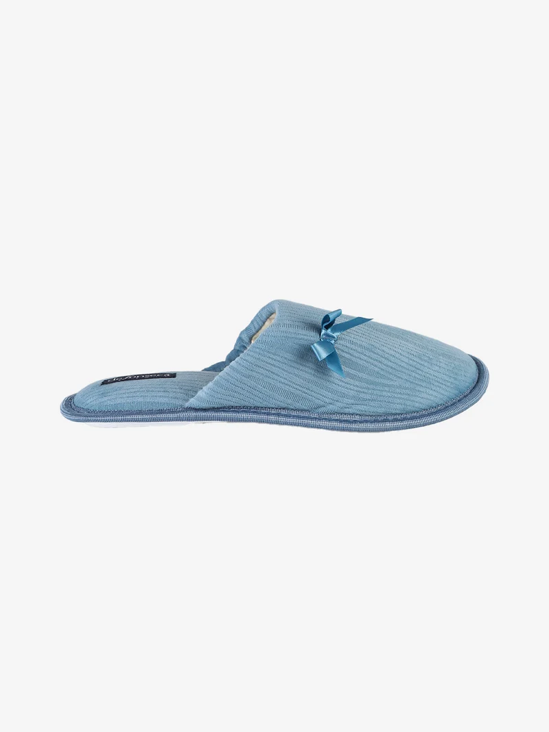 Pantofole invernali da donna in tessuto - azzurro