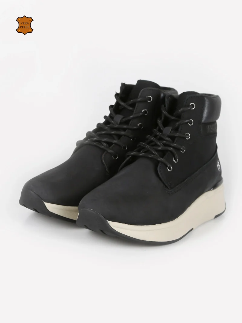 MERYL Scarponi donna in pelle nubuck - nero