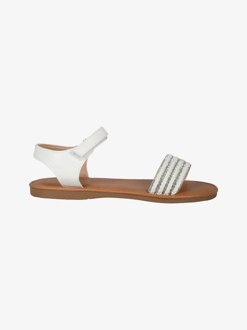 Sandali da ragazza con cinturino a strappo - bianco