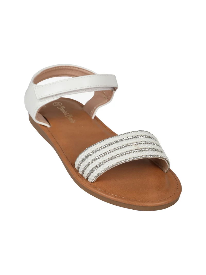 Sandali da ragazza con cinturino a strappo - bianco