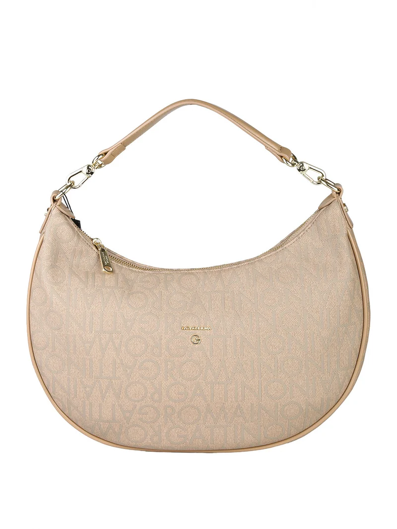 Borsa donna con stampe logo - taupe