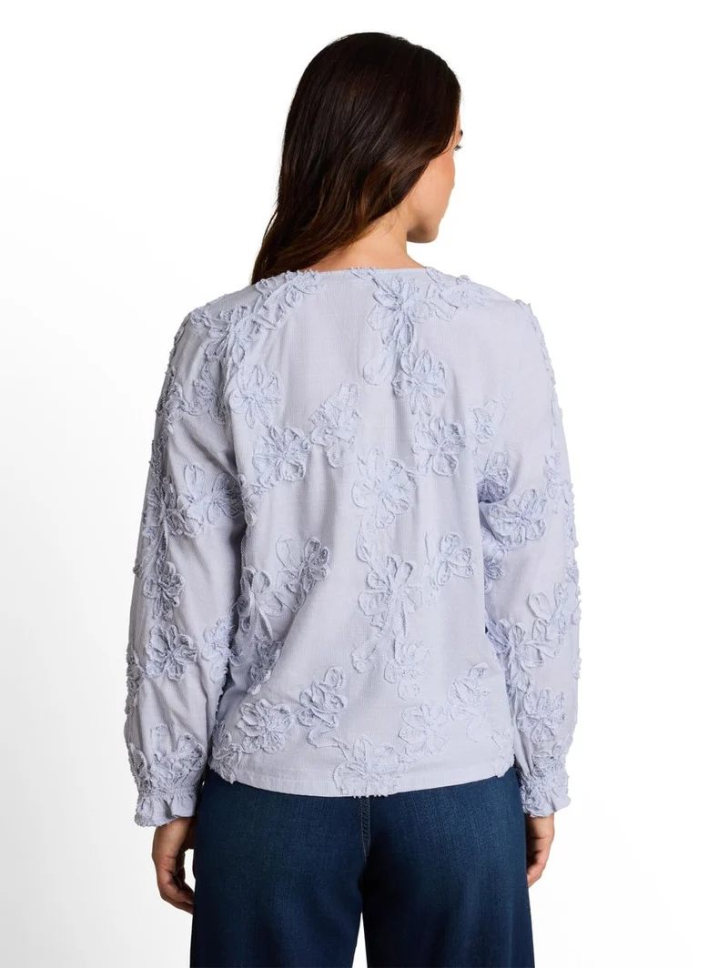 Bluse mit Blumen-Stickerei