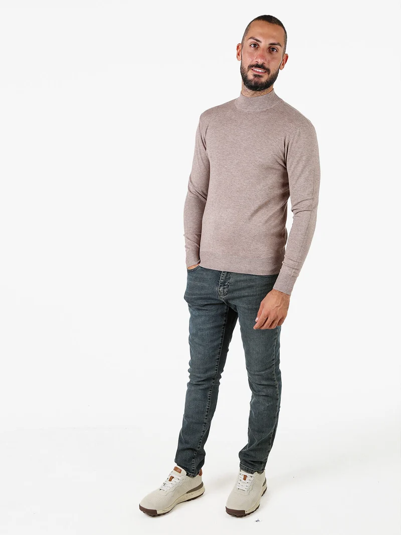 Maglia lupetto da uomo - sabbia