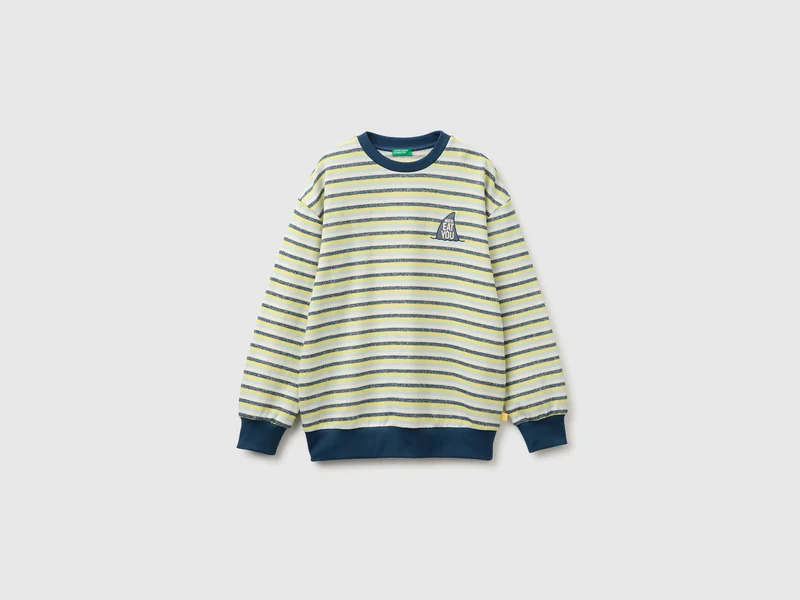 Übergroßes gestreiftes Sweatshirt