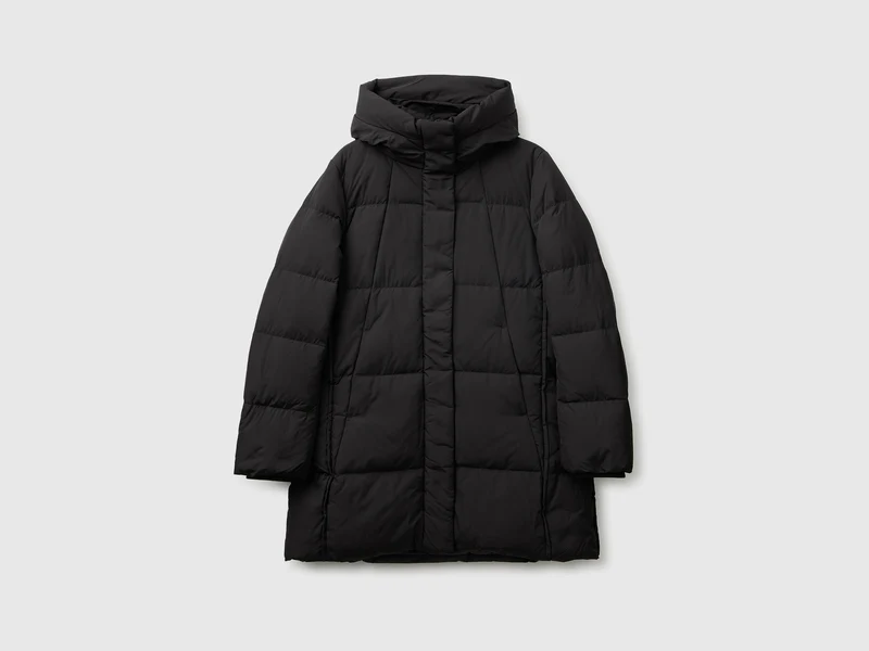 Midi Daunenjacke mit Kapuze