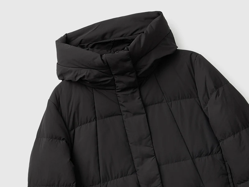 Midi Daunenjacke mit Kapuze