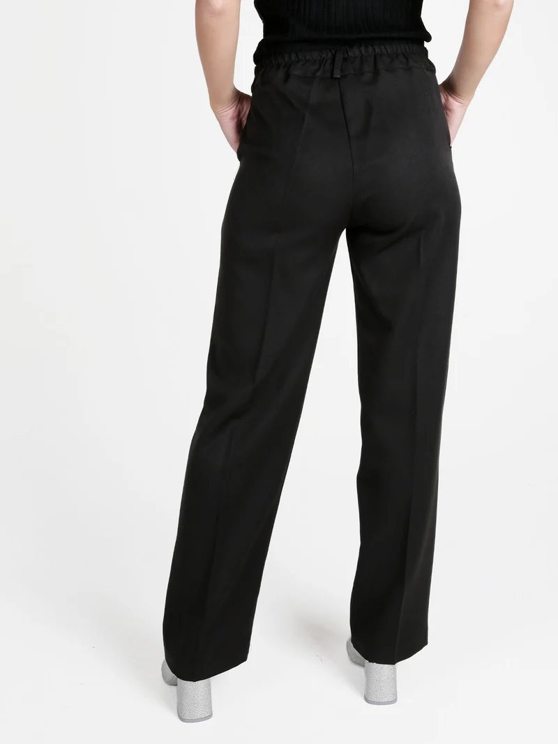 Pantaloni donna classici a gamba larga - nero