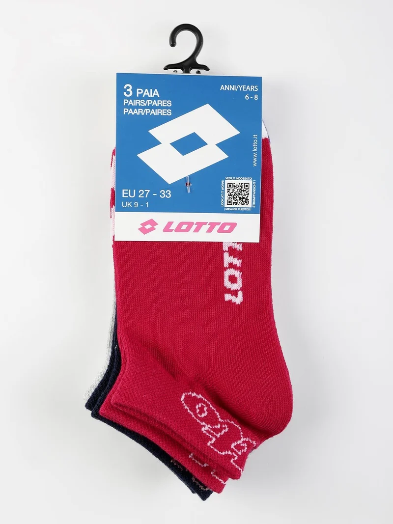 Calze corte da bambina confezione 3 paia - rosso