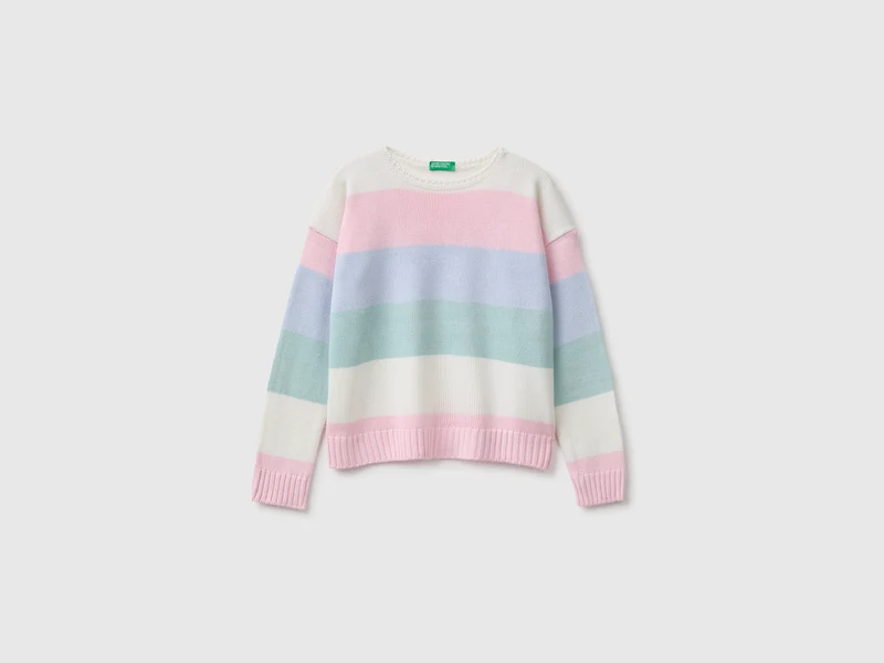 Gestreifter Pullover in kastenförmiger Passform