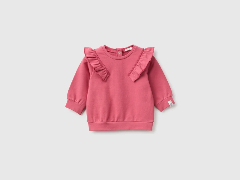 Geschlossenes Sweatshirt mit Rüschen