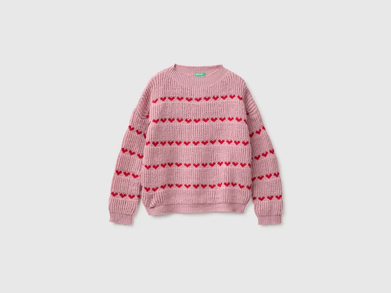 Pullover mit Herzstreifen