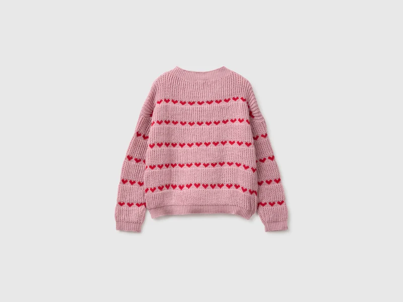 Pullover mit Herzstreifen