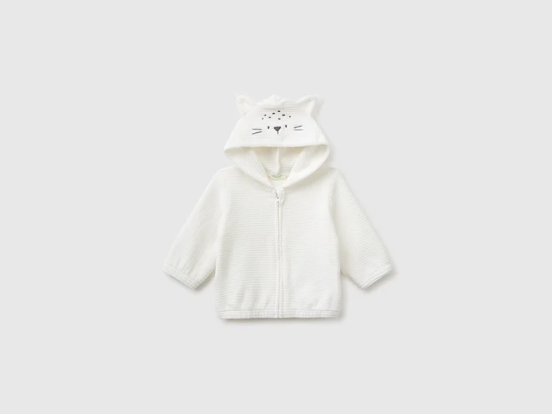 Chenille-Sweatshirt mit Kapuze