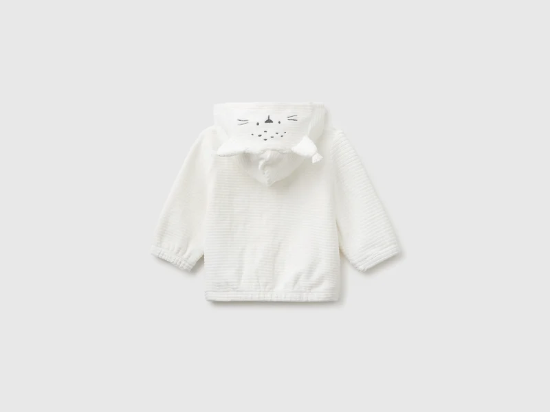 Chenille-Sweatshirt mit Kapuze