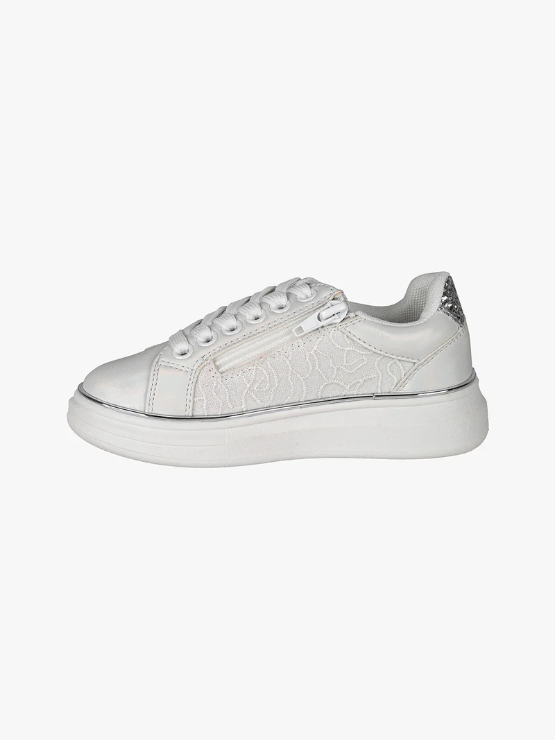 Sneakers da bambina eleganti con strass - bianco