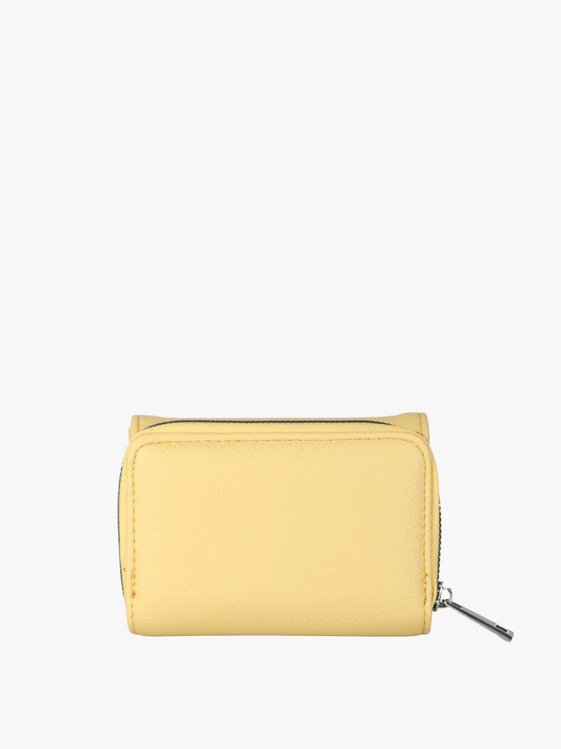 Portafoglio mini da donna con borchie - giallo