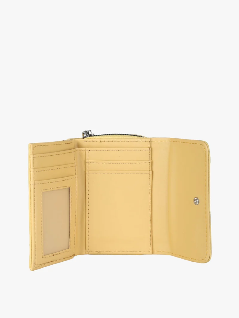 Portafoglio mini da donna con borchie - giallo