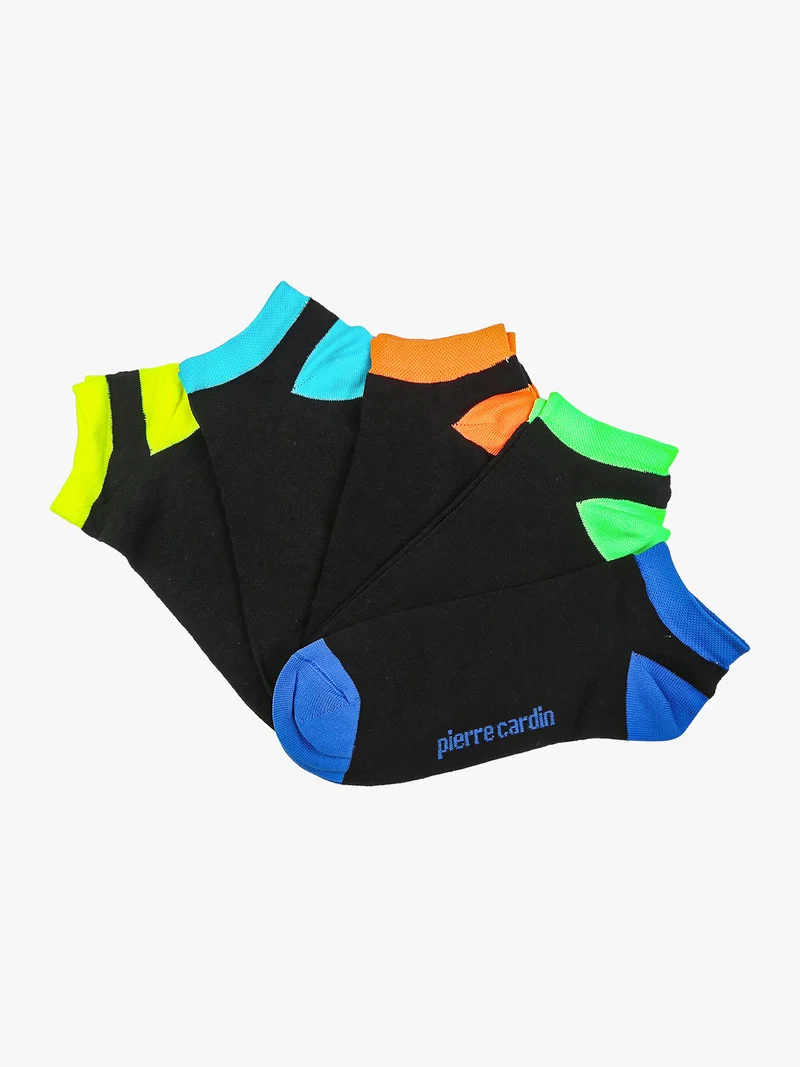 Confezione da 5 paia di calze corte fluo da uomo in cotone - arancione