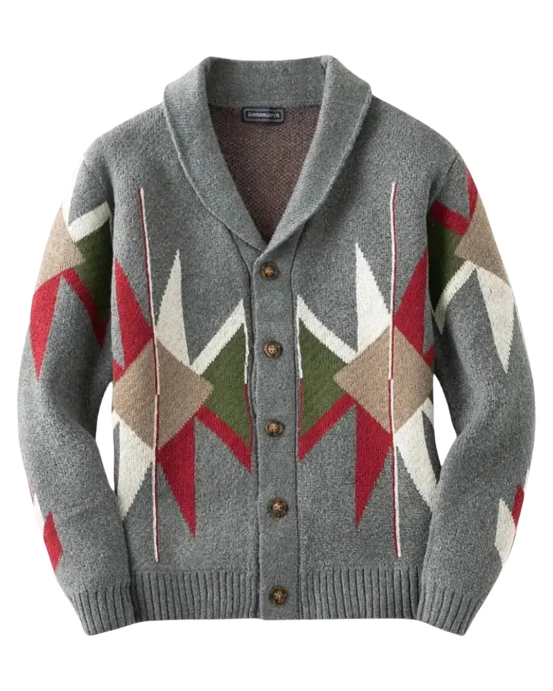 Jacquard Wool Cardigan
