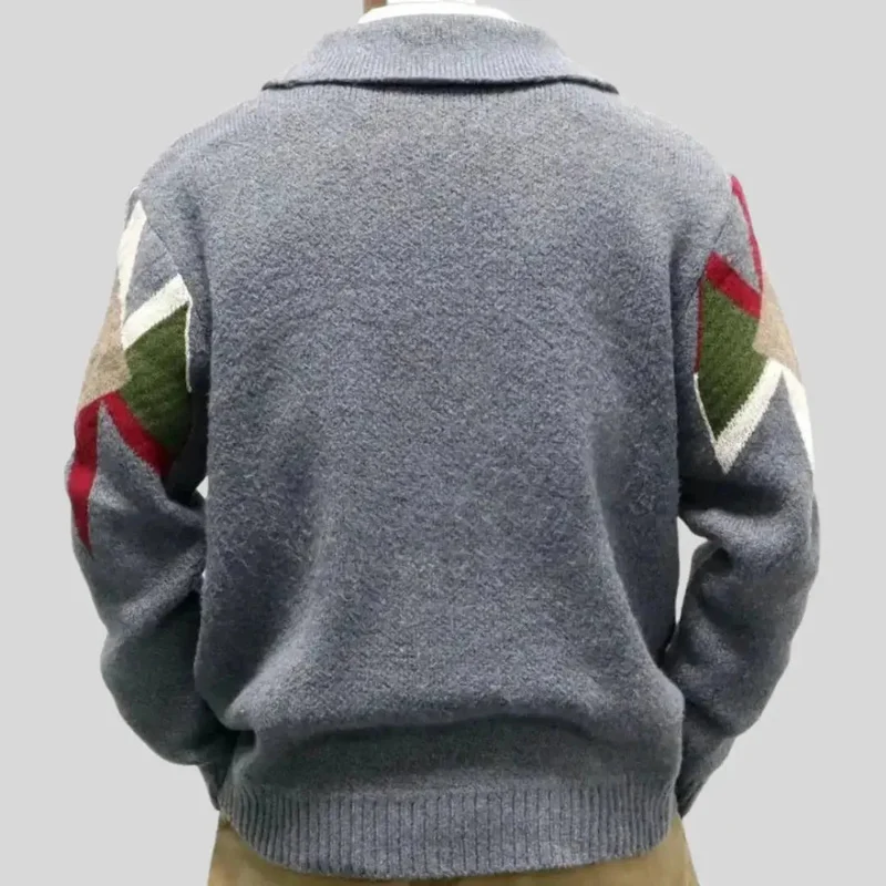 Jacquard Wool Cardigan