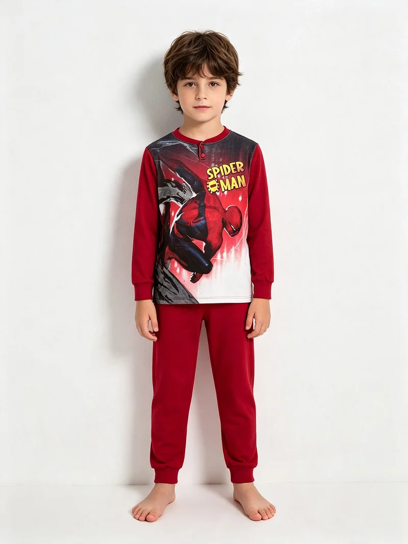 Pigiama da bambino in caldo cotone - rosso