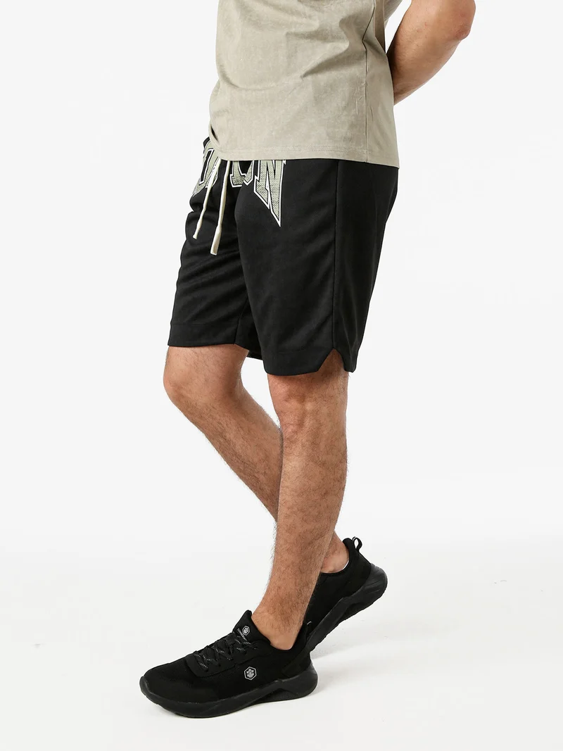 Bermuda da uomo con coulisse - nero